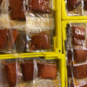 Seafood packed in airtight plastic covers